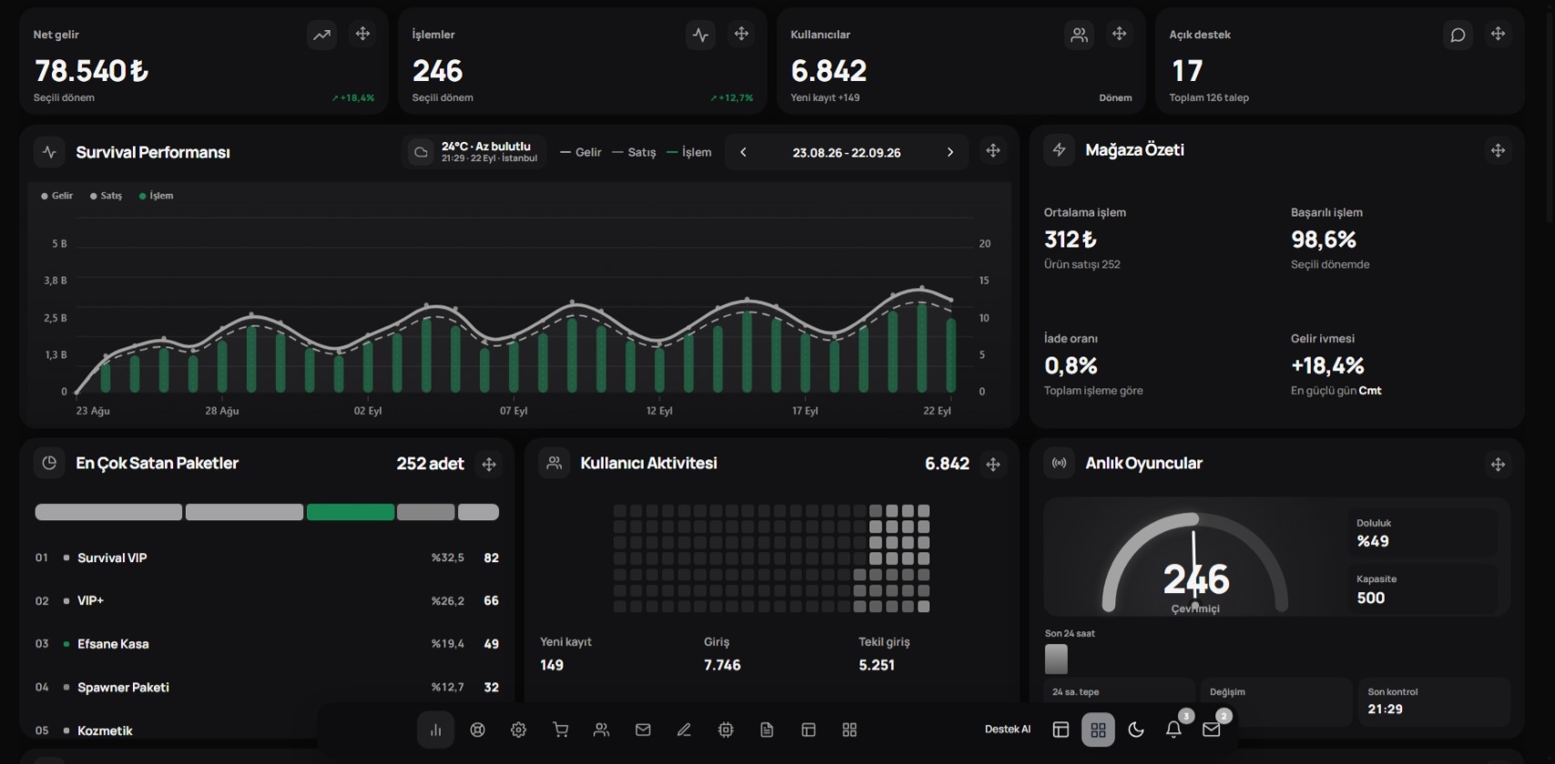 Dashboard preview